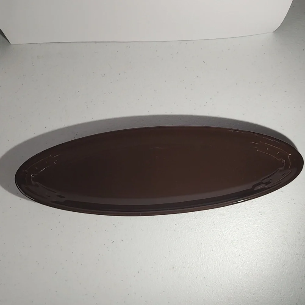Longaberger Vitrified Pottery Olive Plate/Dish/Tray In Chocolate Brown